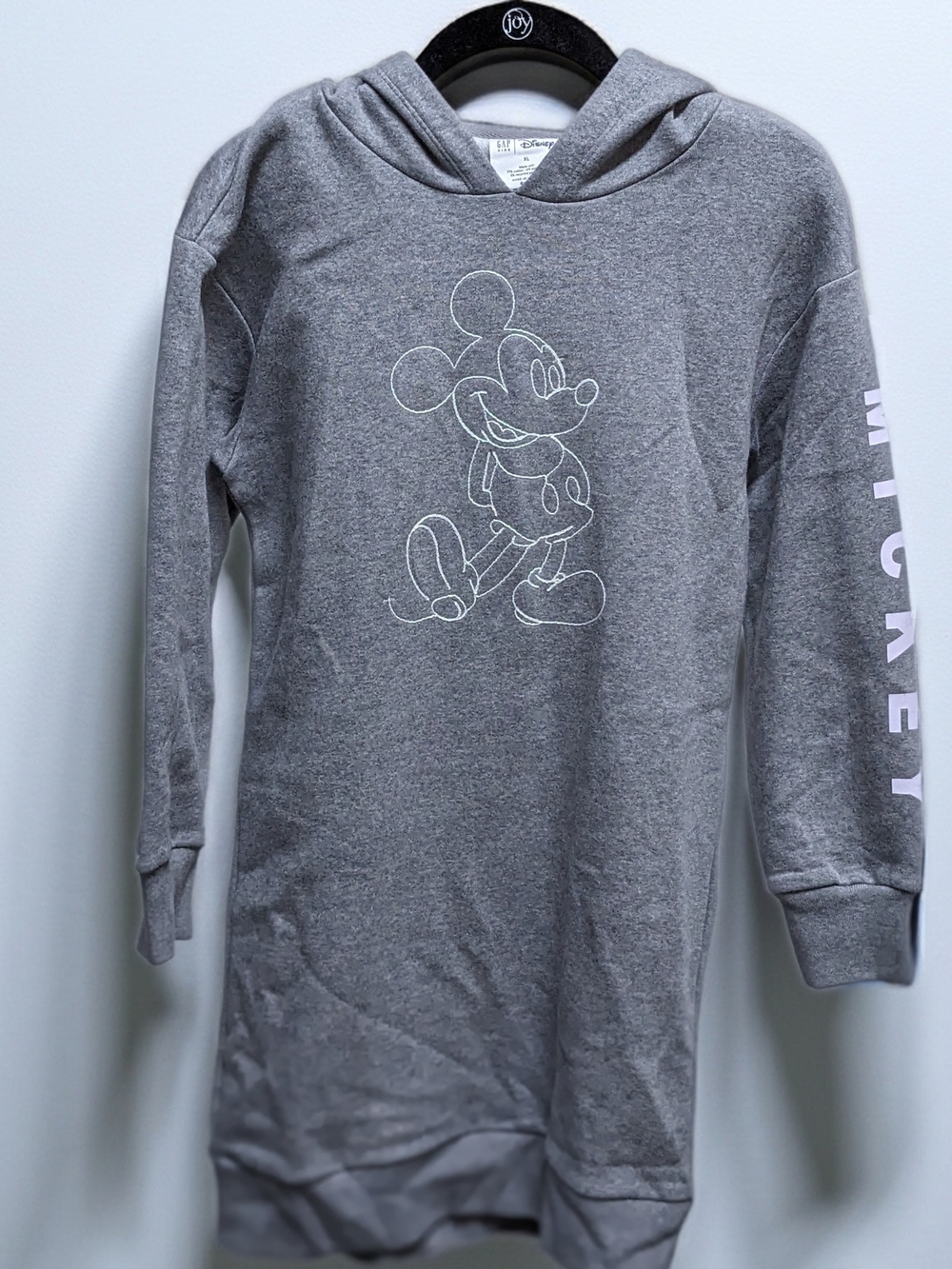 GAP Kids Disney Mickey Mouse Hooded Sweater Dress Grey Size XL (12)